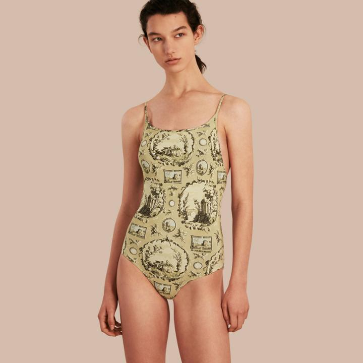 Burberry Burberry Wallpaper Print Swimsuit, Green