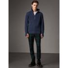 Burberry Burberry Zip Funnel-neck Wool Cashmere Sweater, Size: Xs, Blue