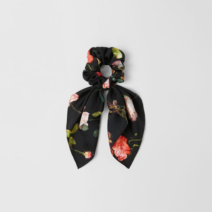 Burberry Burberry Childrens Rose Print Silk Twill Hair Tie, Multicolour