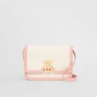 Burberry Burberry Small Two-tone Canvas And Leather Tb Bag, Pink