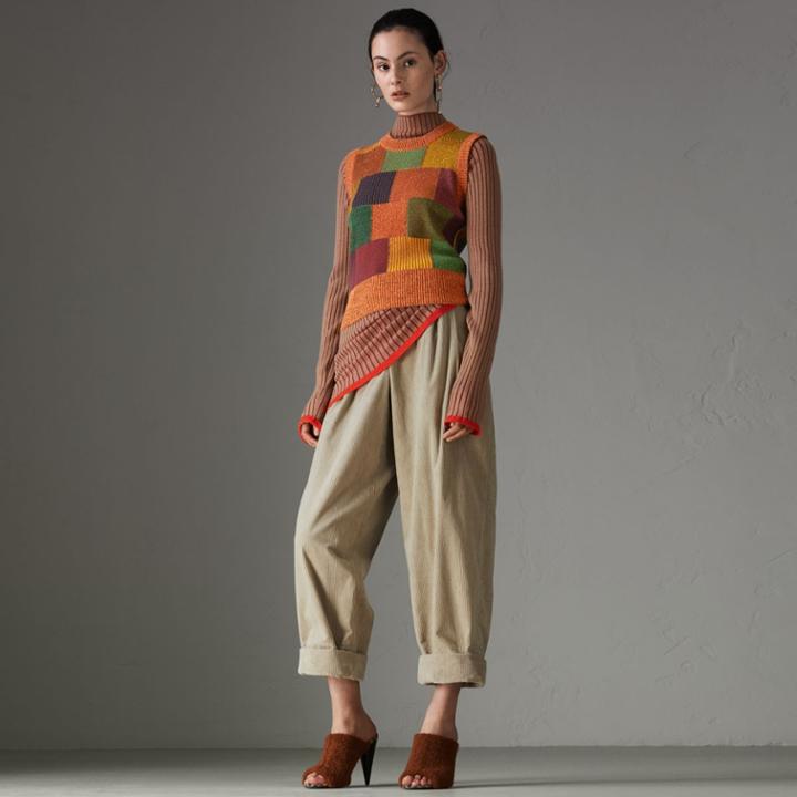 Burberry Burberry Patchwork Cotton Blend Tank Top, Brown