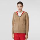 Burberry Burberry Embroidered Logo Cashmere Hooded Top, Beige