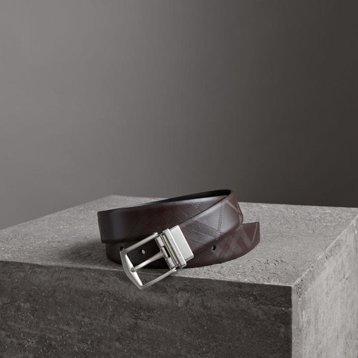 Burberry Burberry Reversible London Leather Belt, Size: 90, Black