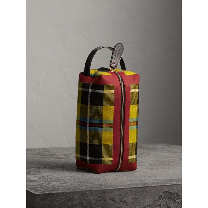 Burberry Burberry Tartan Cotton Pouch, Yellow
