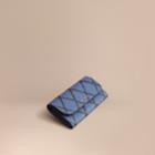 Burberry Burberry Trompe L'oeil Print Leather Continental Wallet, Blue