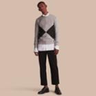 Burberry Burberry Overlaid Geometric Motif Sweatshirt, Grey