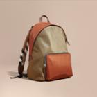 Burberry Burberry Leather And House Check Trim Technical Backpack, Brown