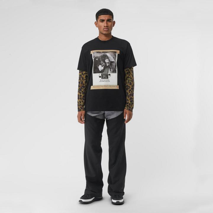 Burberry Burberry Archive Campaign Print Cotton T-shirt, Black