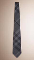 Burberry Modern Cut Check Silk Cashmere Tie