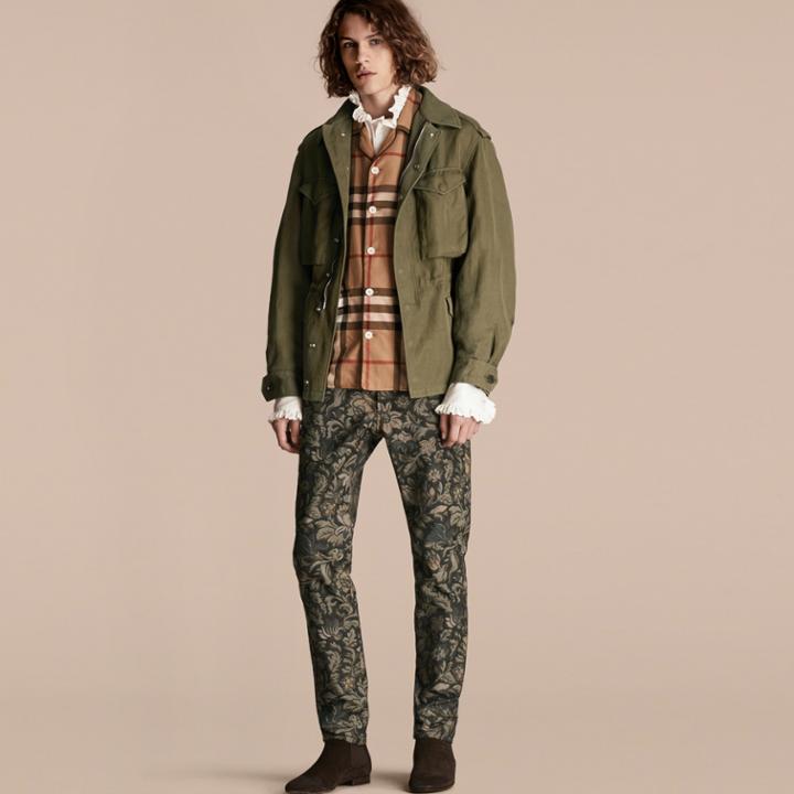 Burberry Burberry Tumbled Ramie Cotton Twill Field Jacket, Size: 40, Green