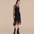 Burberry Embroidered Tulle Tiered Dress
