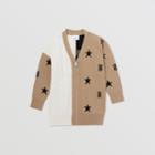 Burberry Burberry Childrens Star And Monogram Motif Wool Cashmere Cardigan, Size: 8y, Beige