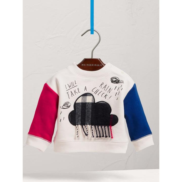 Burberry Burberry Weather Motif Cotton Sweatshirt, Size: 9m, Blue