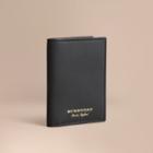 Burberry Burberry Trench Leather Folding Card Case, Black