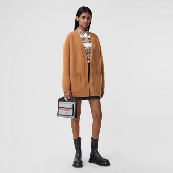 Burberry Burberry Merino Wool Cashmere Blend Oversized Cardigan