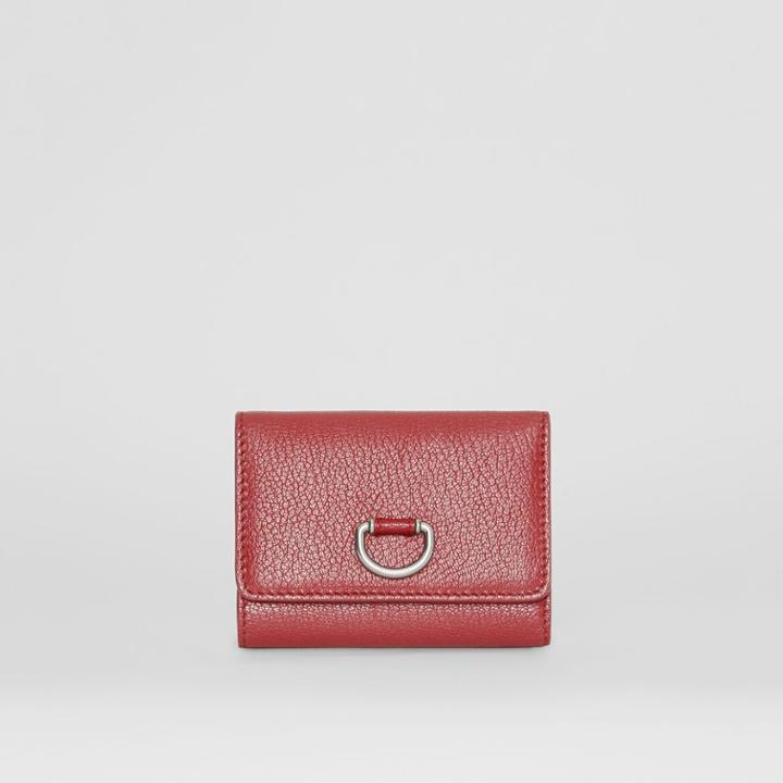 Burberry Burberry Small D-ring Leather Wallet, Red
