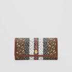 Burberry Burberry Monogram Stripe E-canvas Continental Wallet, Brown