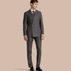 Burberry Burberry Modern Fit Travel Tailoring Brushed Wool Trousers, Size: 38, Grey