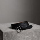 Burberry Burberry D-shaped Buckle Grainy Leather Belt, Size: 90, Black