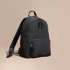 Burberry Burberry Leather Trim Technical Backpack, Black
