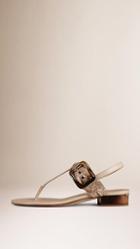 Burberry Laser-cut Lace Leather Sandals