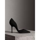 Burberry Burberry Point-toe Suede D'orsay Pumps, Size: 36.5, Black