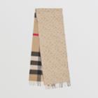 Burberry Burberry Reversible Check And Monogram Cashmere Scarf
