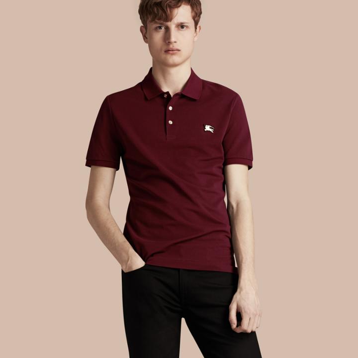 Burberry Burberry Cotton Piqu Polo Shirt, Size: Xl, Red