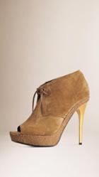 Burberry Prorsum Lace-up Suede Ankle Boots