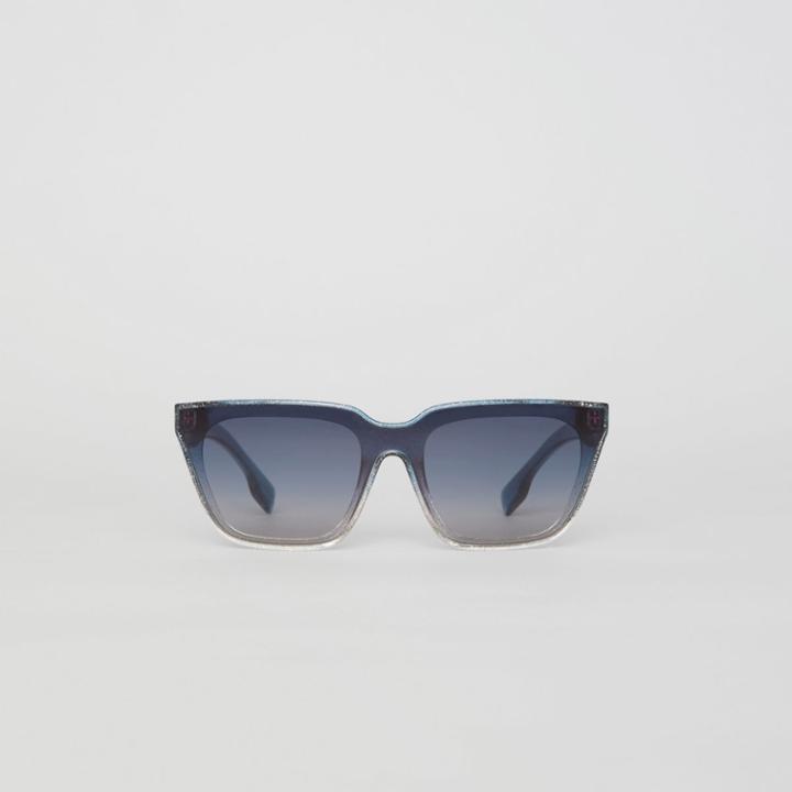 Burberry Burberry Glitter Detail Square Frame Shield Sunglasses, Blue
