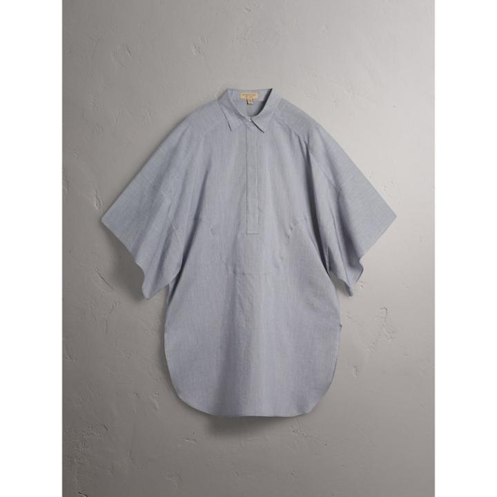 Burberry Burberry Collar Detail Cotton Silk Kaftan, Size: M-l