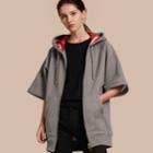 Burberry Burberry Zip-front Oversize Cotton Jersey Sweatshirt With Hood, Size: L, Grey