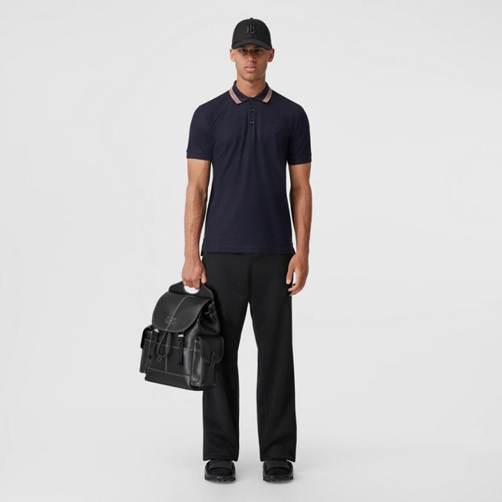 Burberry Burberry Icon Stripe Collar Cotton Piqu Polo Shirt, Size: M
