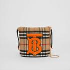 Burberry Burberry Childrens Monogram Motif Vintage Check Drawcord Pouch, Beige