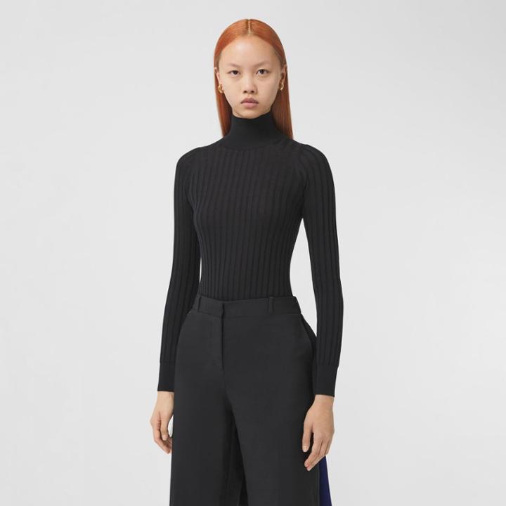 Burberry Burberry Monogram Motif Silk Turtleneck Sweater