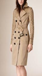 Burberry Cotton Gabardine Extra-long Trench Coat With Decorative Woven Cord