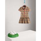 Burberry Burberry Piping Detail Check Cotton Shirt Dress, Size: 6y