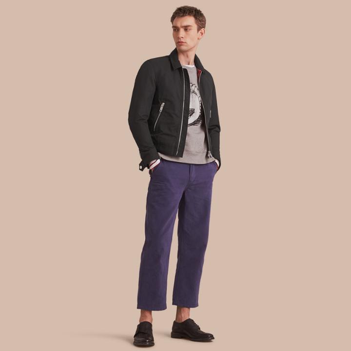 Burberry Burberry Cotton Blend Cropped Jacket, Size: 36, Black