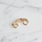 Burberry Burberry Gold-plated Link Double Ring, Size: M