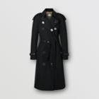 Burberry Burberry Press-stud Detail Cotton Gabardine Trench Coat, Size: 14, Black