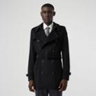 Burberry Burberry Wool Cashmere Trench Coat, Size: 48, Black