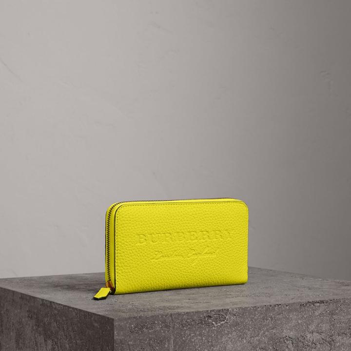 Burberry Burberry Embossed Leather Ziparound Wallet