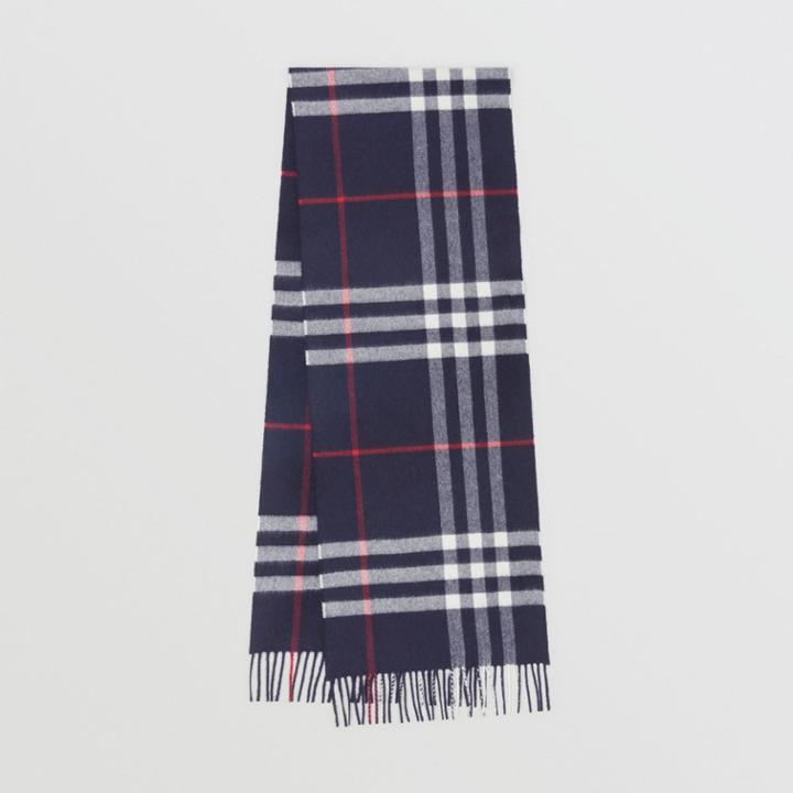 Burberry Burberry The Classic Check Cashmere Scarf, Navy
