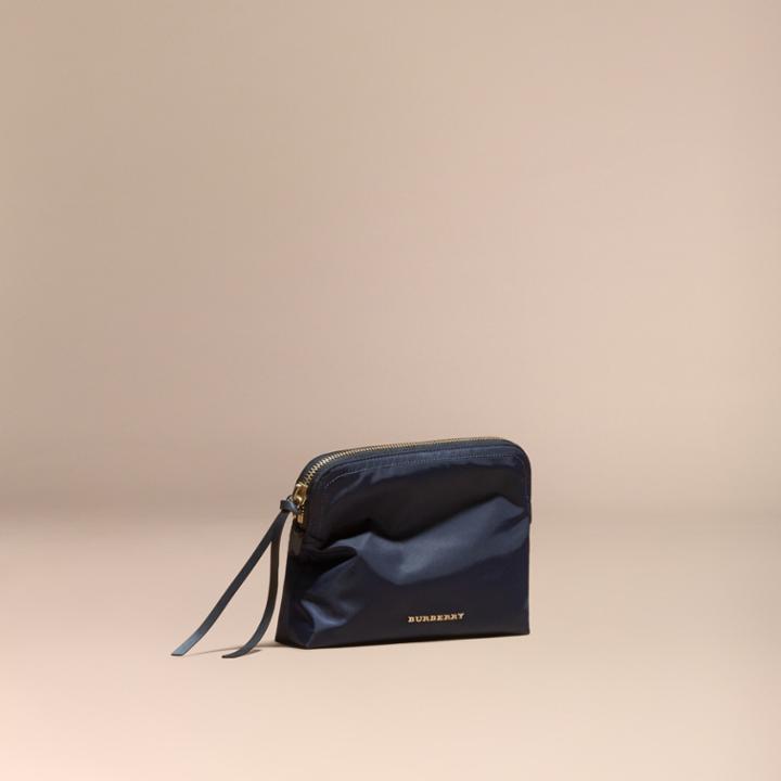Burberry Burberry Zip-top Technical Nylon Pouch, Blue