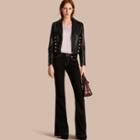 Burberry Cropped Lambskin Military Jacket