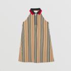 Burberry Burberry Childrens Icon Stripe Cotton Poplin Zip-front Dress, Size: 3y, Beige