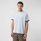 Burberry Burberry Logo Tape Cotton Oversized T-shirt, Size: M, Blue