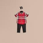 Burberry Burberry Check Cotton Twill Shirt, Size: 18m, Red
