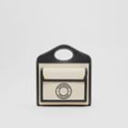 Burberry Burberry Mini Logo Graphic Canvas And Leather Pocket Bag, Black