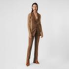 Burberry Burberry Rib Knit Panel Wool Cashmere Tailored Jacket, Size: Xs